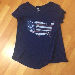 Navy Blue Shirt With American Flag
